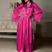 Sleepwyn Women’s Long Lace Satin Nightgown