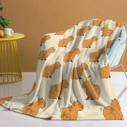 Sleepwyn Capybara Print Soft Plush Flannel Blanket