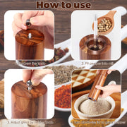 Sleepwyn Wooden Pepper Grinder Set