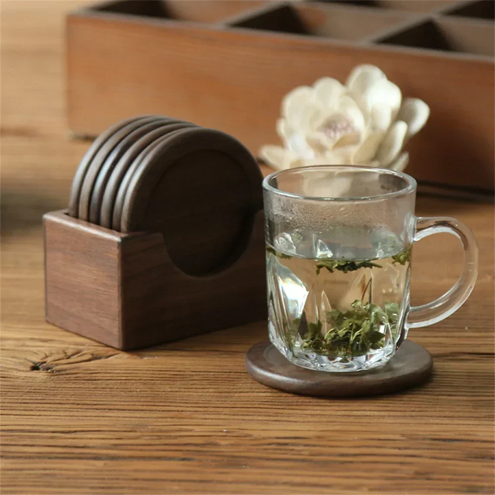 Sleepwyn Walnut Wood Coasters (6 Pcs)