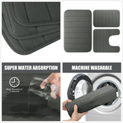 Sleepwyn Memory Foam Bathroom Rug Set (3 Pcs)