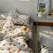 Sleepwyn Soft Lightweight Korean Heart Bedding Set (4pcs)
