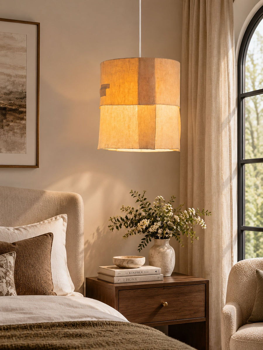 Saffron Tapered Fabric Pendant Lamp