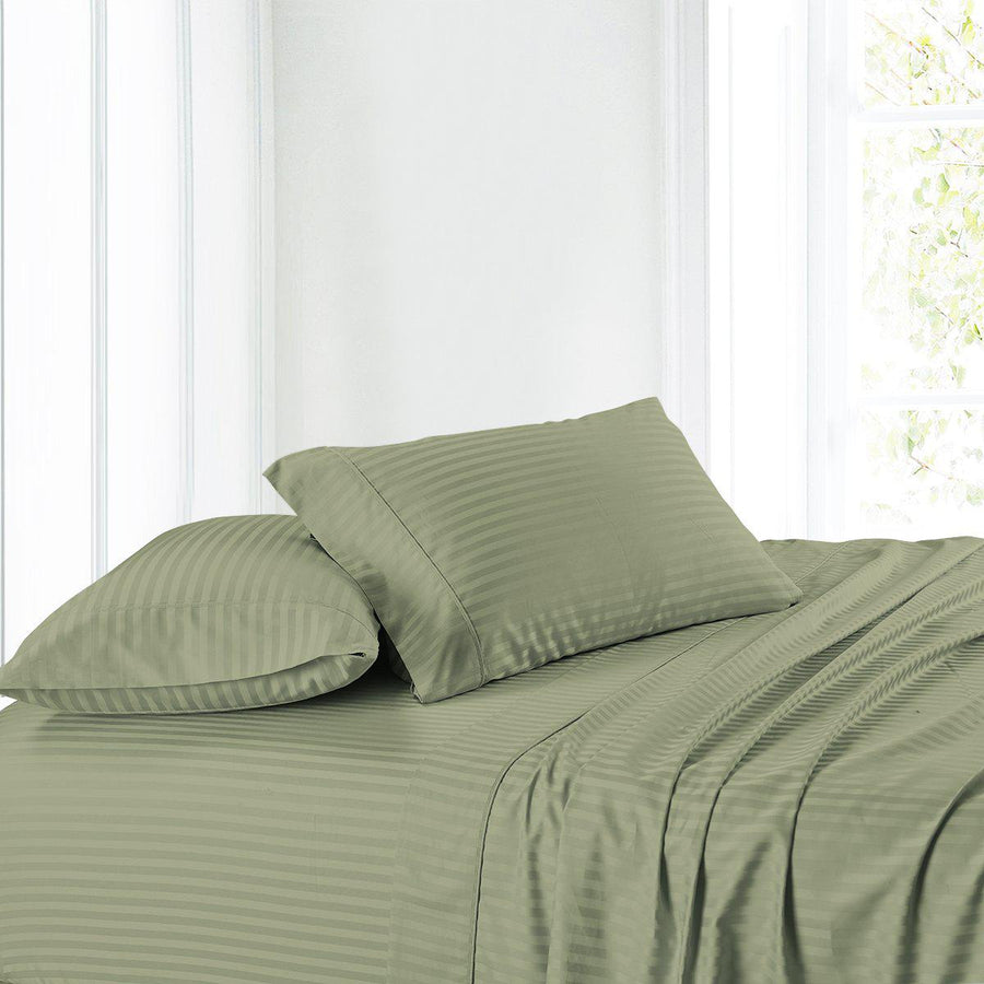 100% Cotton Sheet Set - Striped 300 Thread Count