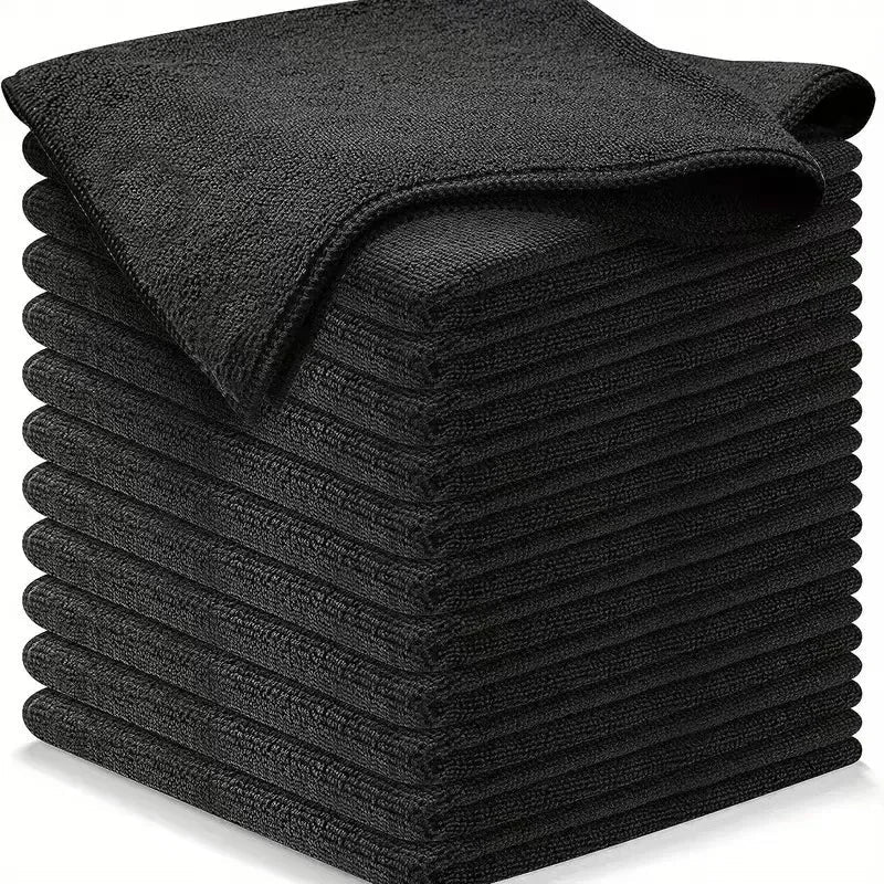 Sleepwyn Black Microfiber Cleaning Cloth Set (50 Pcs)