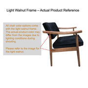 Scandinavian Wood Dining Chair with Padded Fabric Seat
