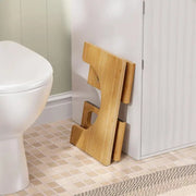 Sleepwyn Bamboo Foldable Toilet Stool with Non Slip Base