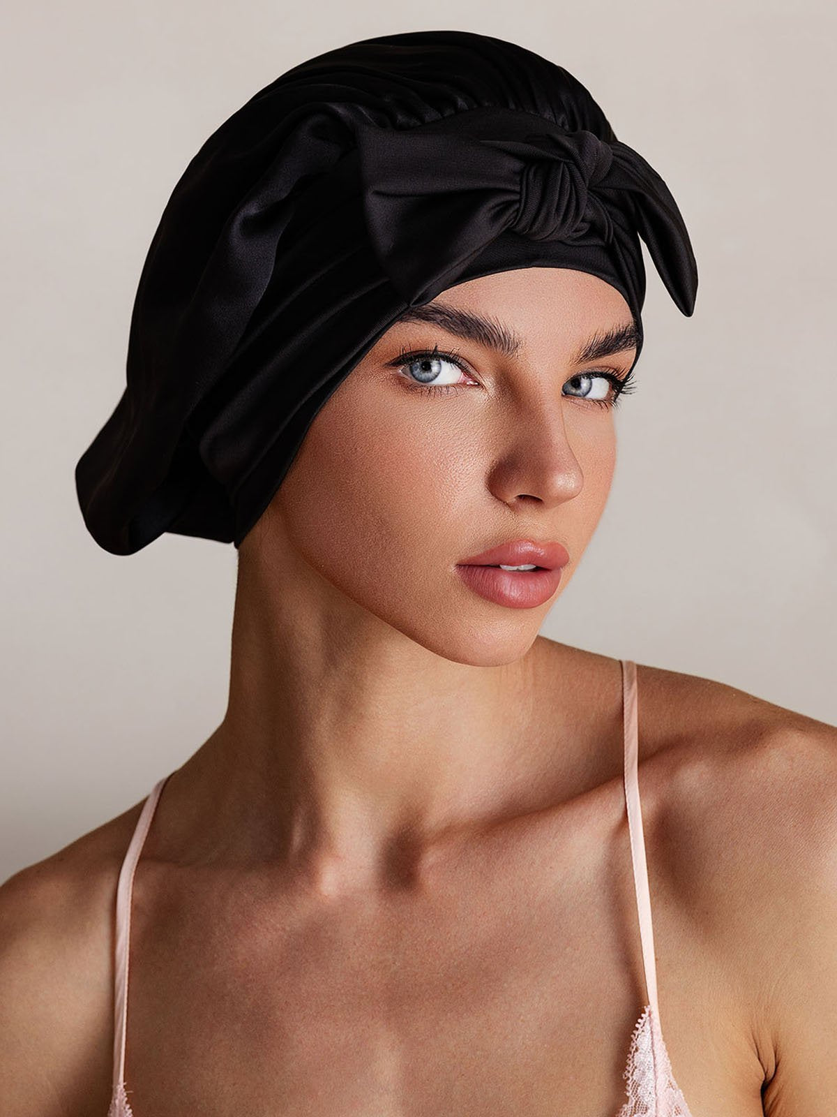100% Mulberry Silk Bonnet Bowknot Tie Sleep Cap for Hair Protection