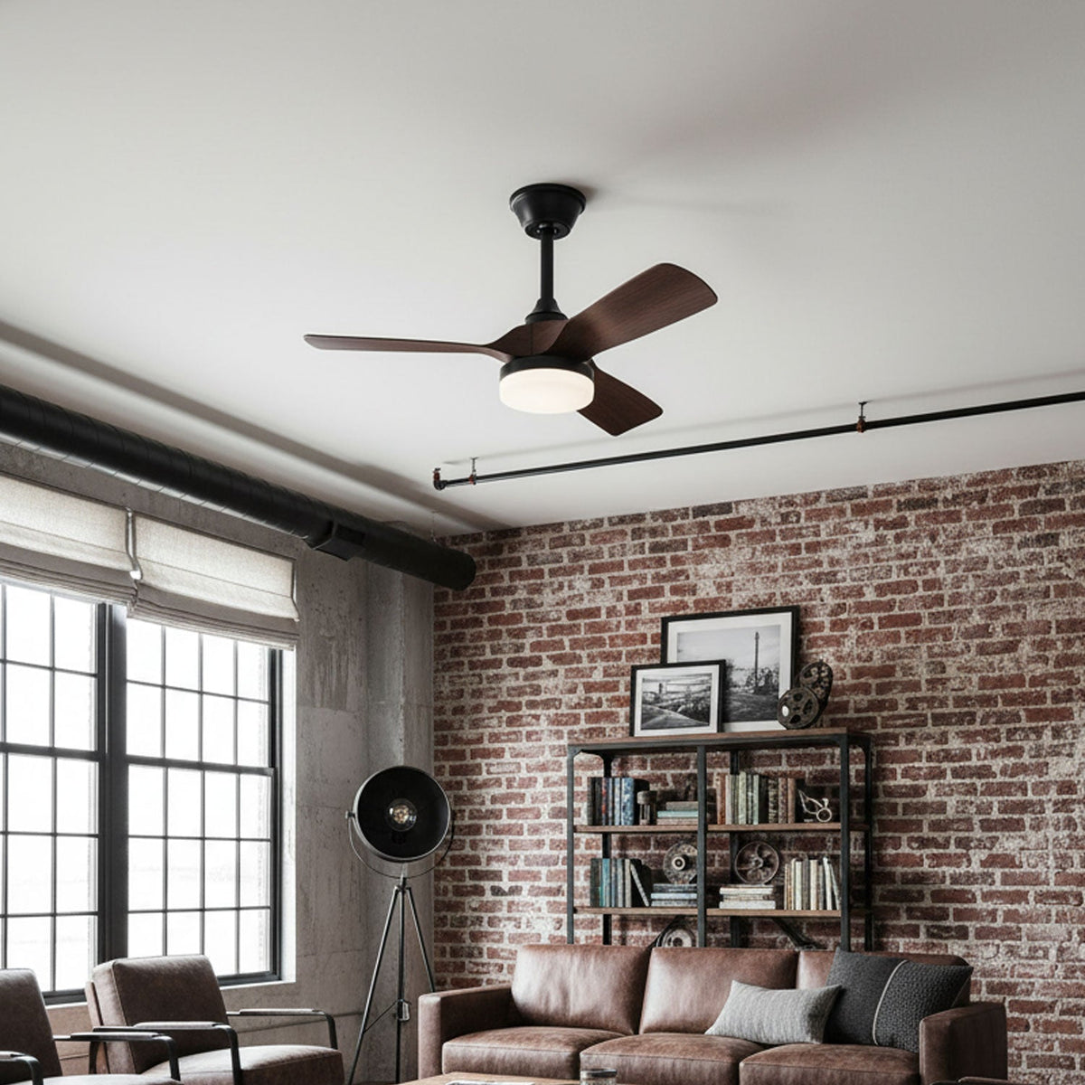 Silver Curve Ceiling Fan Light