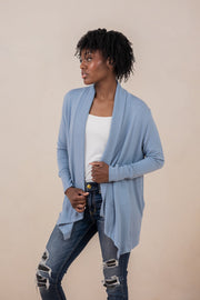 Women's French Terry Wrap Top in Slate