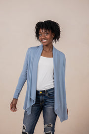 Women's French Terry Wrap Top in Slate