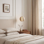 Sliced Travertine Globe Pendant Lamp