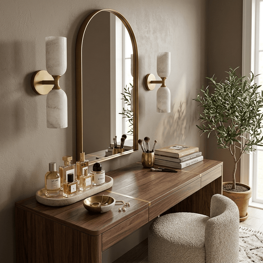 Solmira Twin Alabaster Wall Sconce