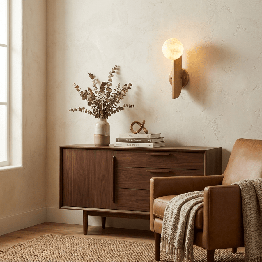 Solvara Alabaster Orb Wall Sconce