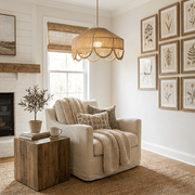 Sora Hemp Rope Wood Pendant Light