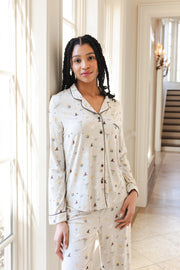 Long-Sleeved Women's Pajama Set in Starry Icon