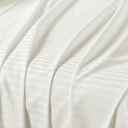 King Flat Sheet 110 X 102 Inches - Damask Stripe 100% Egyptian Cotton
