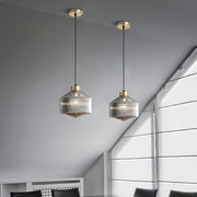 Striped Spinning Top Pendant Light