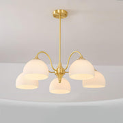 Striped Glass Bowl Chandelier