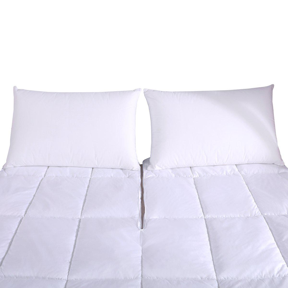 Top Split King (Flex King) 2 Inch Thick Mattress Topper 100% Cotton Shell