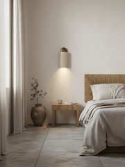 Travertine Cylinder Cap Wall Light