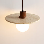 Travertine Disk Globe Pendant Light