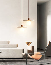 Travertine Disk Globe Pendant Light