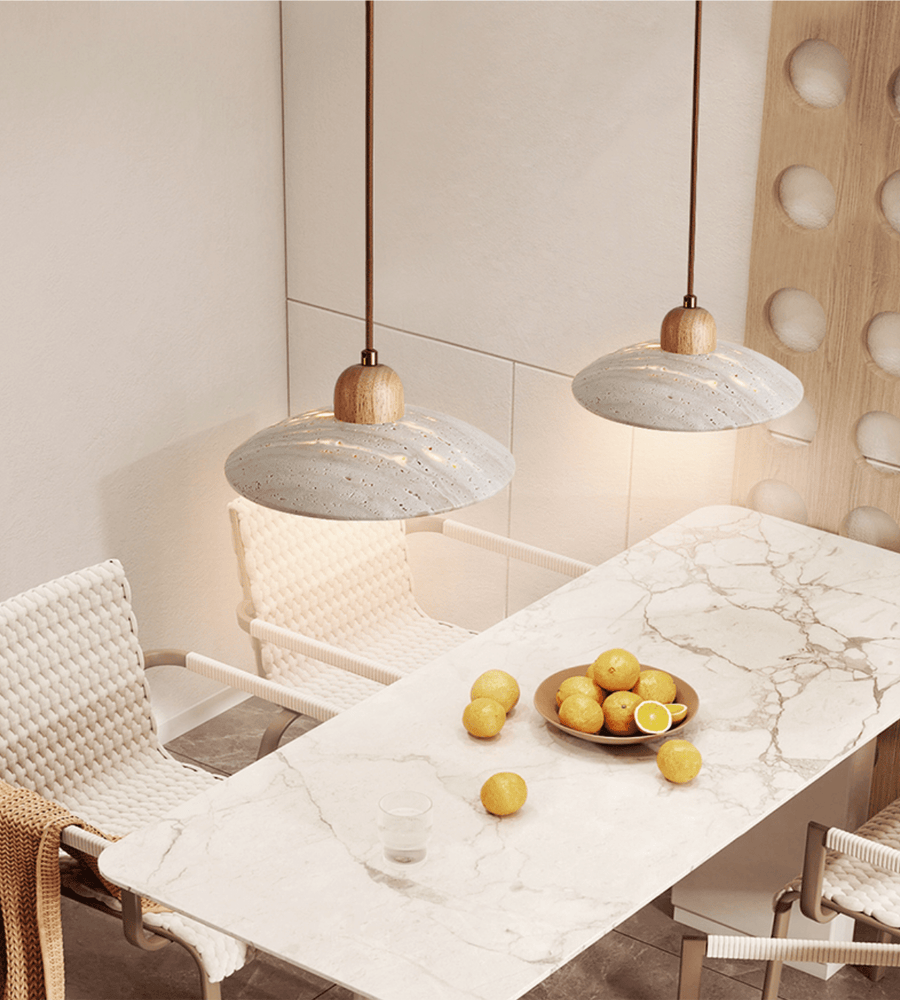 Travertine Dome Pendant Light