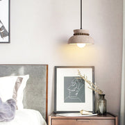 Travertine Wooden Bead Pendant Lamp