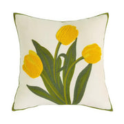 Tulip Garden Embroidered Pillow Cover