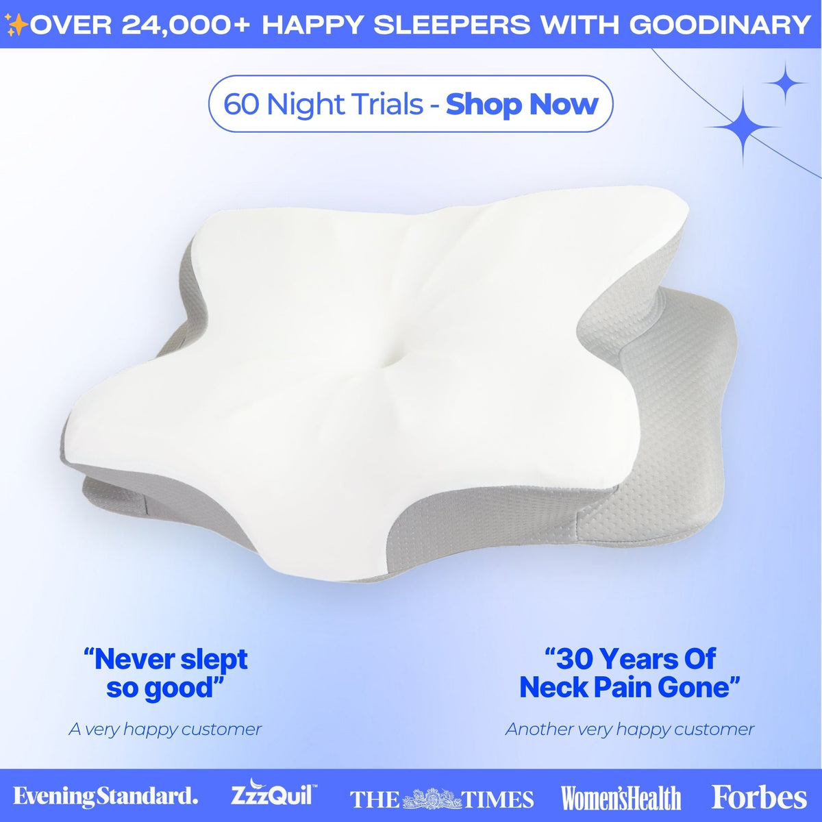 Sleepwyn Ultra Cooling Contour Memory Foam Pillow