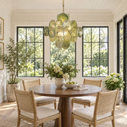 Verdant Bloom Glass Chandelier