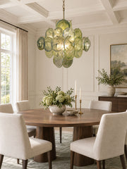 Verdant Bloom Glass Chandelier