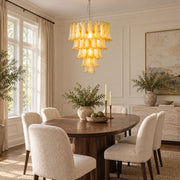 Wave Yellow Glass Chandelier