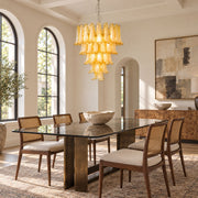 Wave Yellow Glass Chandelier