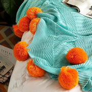 Sleepwyn Cotton Cashmere Crochet Pom Ball Blanket