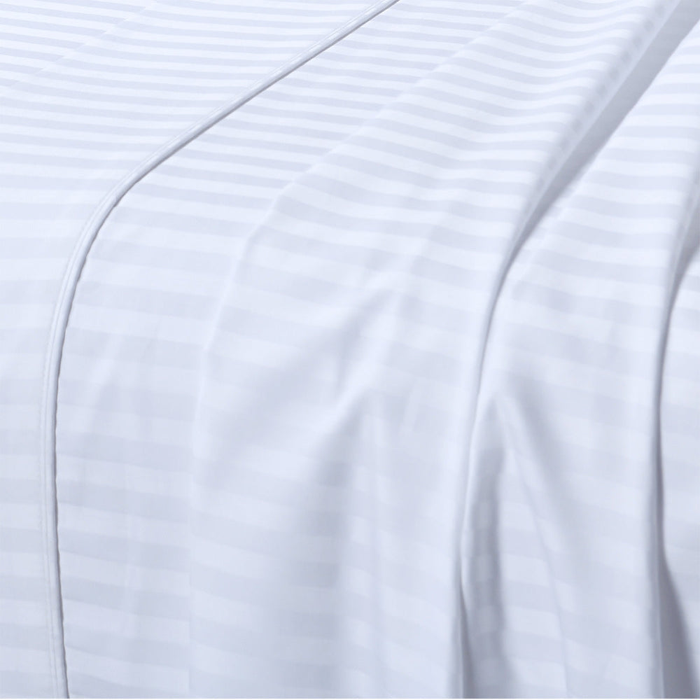 King Flat Sheet 110 X 102 Inches - Damask Stripe 100% Egyptian Cotton