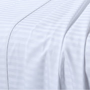 King Flat Sheet 110 X 102 Inches - Damask Stripe 100% Egyptian Cotton