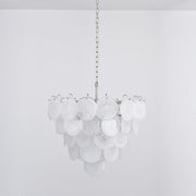 White Glass Disc Chandelier