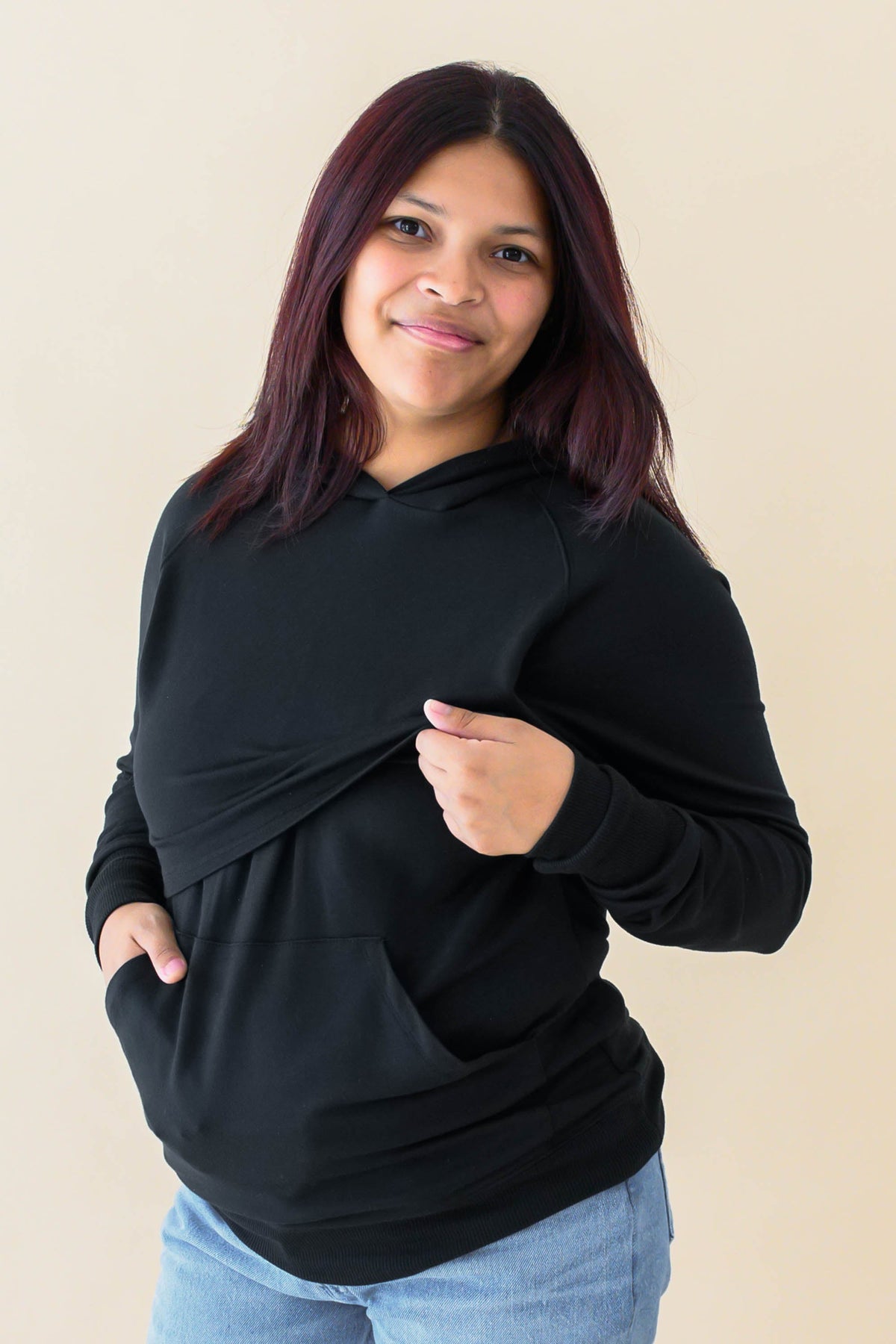 Women's French Terry Nursing Hoodie in Midnight