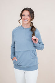 Women's French Terry Nursing Hoodie in Slate