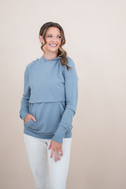 Women's French Terry Nursing Hoodie in Slate