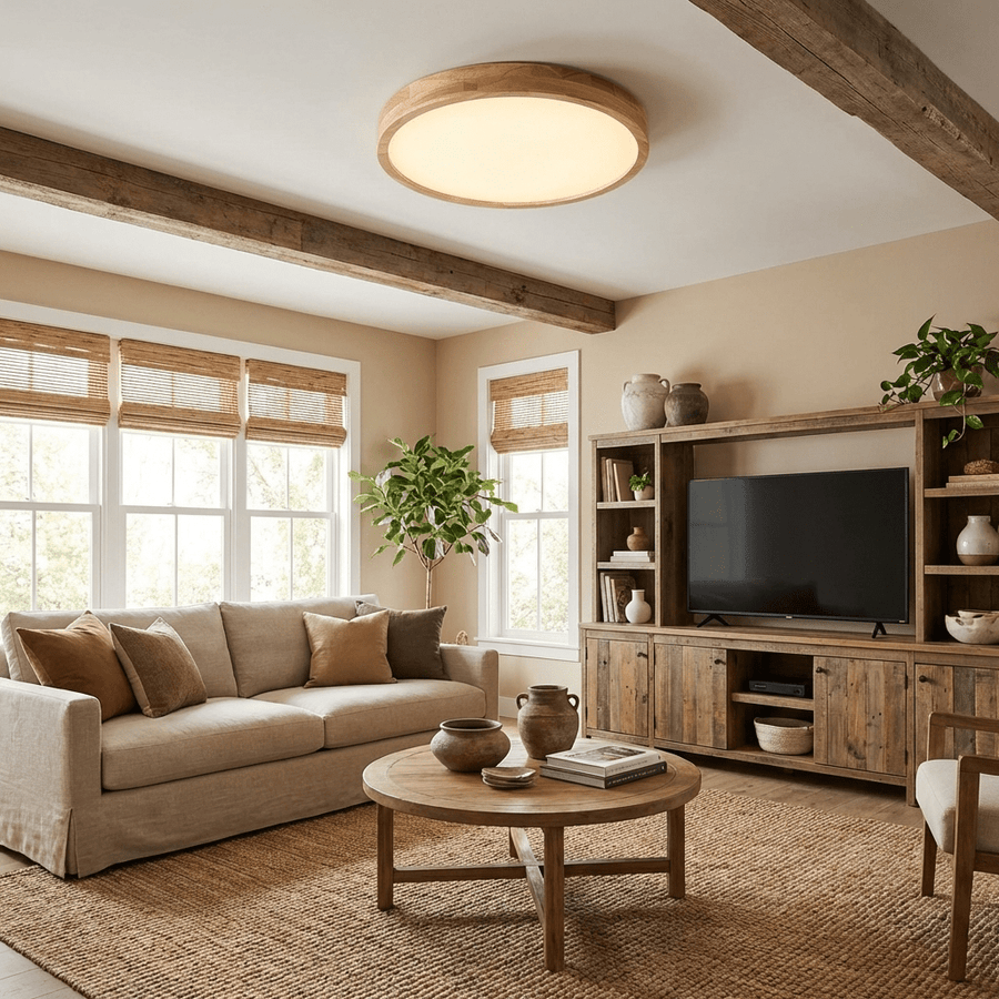 Wooden Geometric Ceiling Light