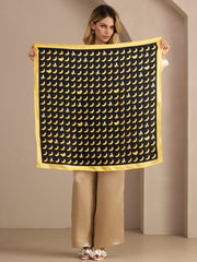 100% Mulberry Silk Banana Pattern Scarf - Size 90x90cm