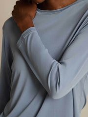 100% Mulberry Silk Long Sleeve Round Neck Women's Top
