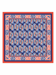 100% Mulberry Silk  Seahorse Pattern Scarf - Size 90x90cm