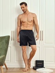 100% Mulberry Silk Men's Lounge Shorts Sleep Bottoms