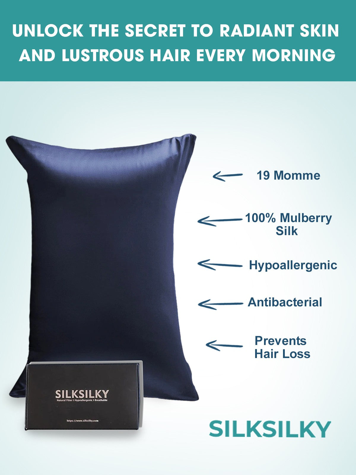 2Pcs 19Momme 100% Mulberry Silk Pillowcases Bundle - Hidden Zipper