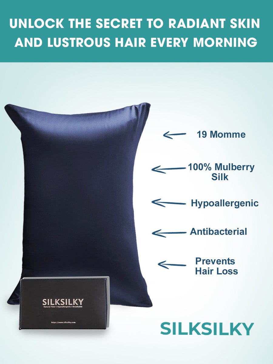 2Pcs 19Momme 100% Mulberry Silk Pillowcases Bundle - Hidden Zipper