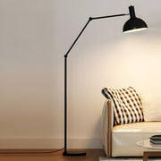 Adjustable Barrel Modern Black and Gold Floor Lamp